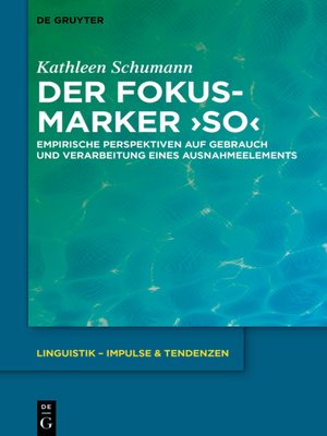 cover image of Der Fokusmarker 'so'
